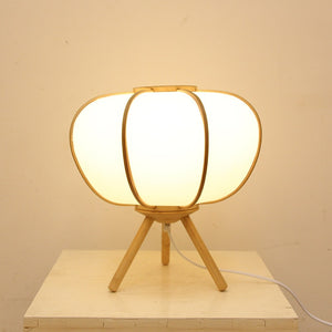 VOFFOV®Cute Pumpkin Shape Bamboo Table Lamp, No Bulb