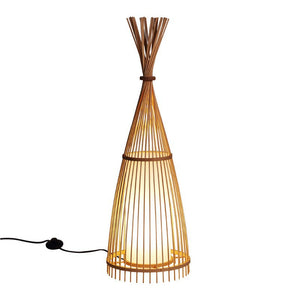 VOFFOV® Bamboo Weaving Hut Shaped Standing Floor Lamps, No Bulb