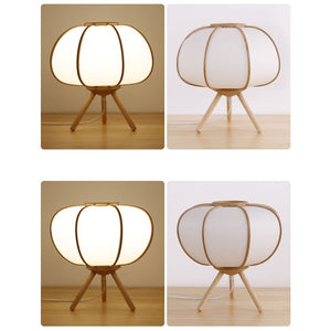 VOFFOV®Cute Pumpkin Shape Bamboo Table Lamp, No Bulb