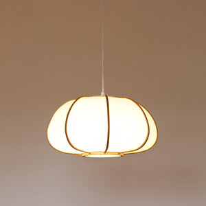 VOFFOV® Bamboo Pumpkin Shape Pendant Light 1 Head Suspended Lighting Fixture, No Bulb