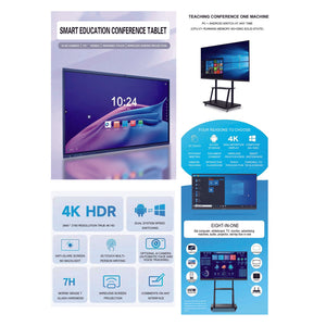 75 inches Electronic Interactive Smart Whiteboard Presentation for Office Business Presentations with Rolling Stand