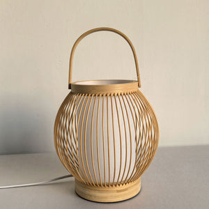 VOFFOV®Lantern Bamboo Indoor Desk Lamp, No Bulb