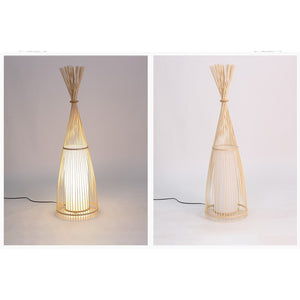 VOFFOV® Bamboo Weaving Hut Shaped Standing Floor Lamps, No Bulb