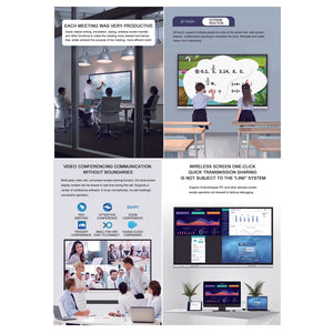 Interactive Whiteboard 4K HD 55" Touchscreen All-in-One Digital Display Board (Board+Stand)