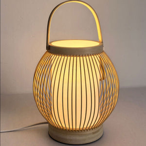 VOFFOV®Lantern Bamboo Indoor Desk Lamp, No Bulb