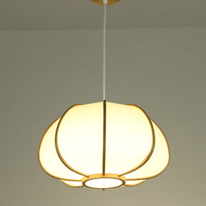 VOFFOV® Bamboo Pumpkin Shape Pendant Light 1 Head Suspended Lighting Fixture, No Bulb