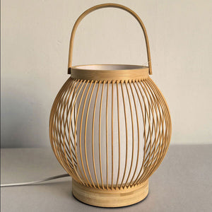 VOFFOV®Lantern Bamboo Indoor Desk Lamp, No Bulb