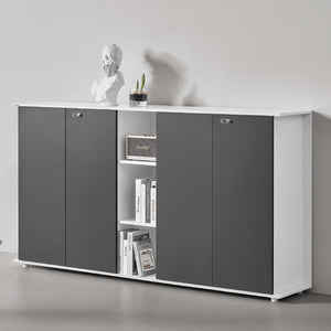 Wide 2 - Shelf Storage Cabinet with 4 Doors & Combination Lock