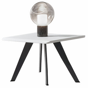 Square Wood Top Coffee Table with Metal Legs