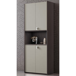 High Height Office Storage Cabinet Pantry with Doors & Open Shelves