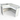 Single L-Shape Office Cubicle Workstation with Frosted Glass Partition, White