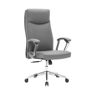 VOFFOV® High-Back Leather Executive Swivel Office Chair with Padded Arms
