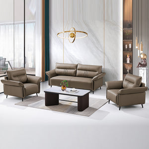 VOFFOV® 80.7 inch PU Leather Sofa Set Brown