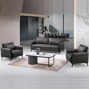 VOFFOV® Pillow Top Arm Sofa Set Dark Grey