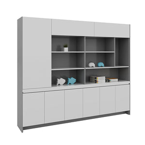 Full Height 3 Shelf Wide Standard Bookcase w/ Wardrobe JS-2013
