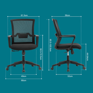 VOFFOV® Sliding Base Black Mesh Task Chair