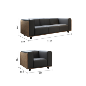 3 Seat Wide Square Arm Sofa MG-366-3S Black