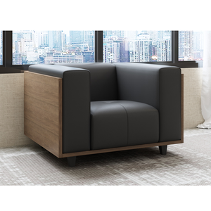 One Seat Wide Square Arm Sofa MG-366-1S Black